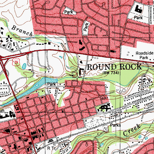 Topographic Map of Onion Branch, TX