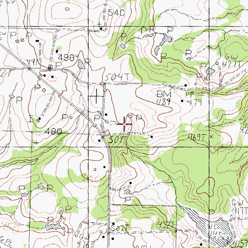 Topographic Map of Opelika Gas Field, TX