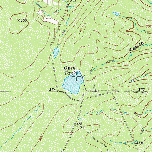 Topographic Map of Open Tank, TX