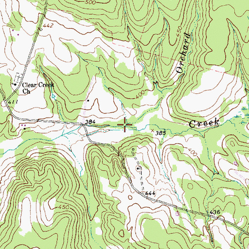 Topographic Map of Orchard Branch, TX
