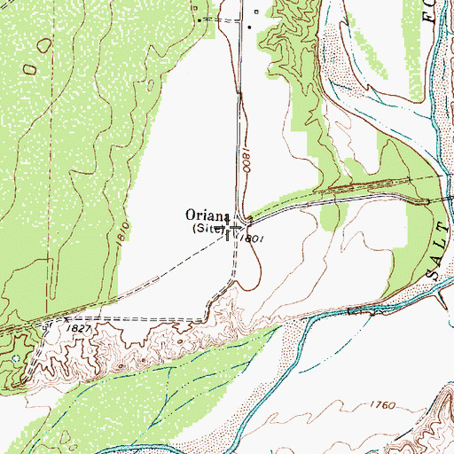 Topographic Map of Oriana, TX