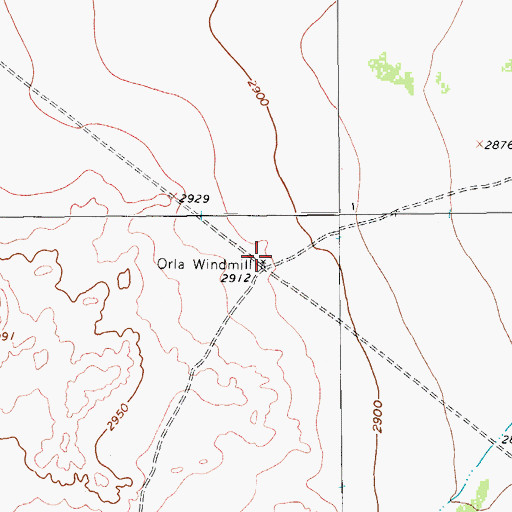 Topographic Map of Orla Windmill, TX