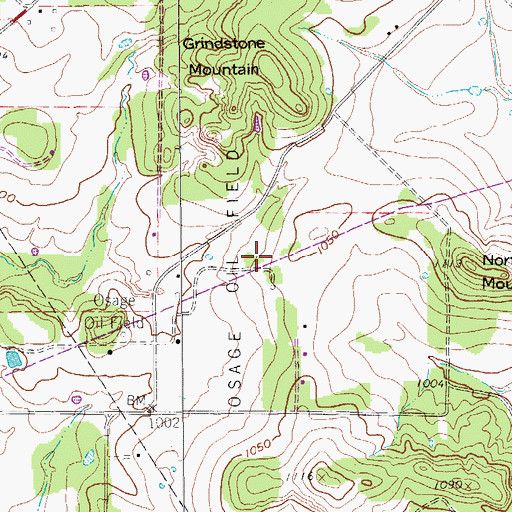 Topographic Map of Osage Oil Field, TX