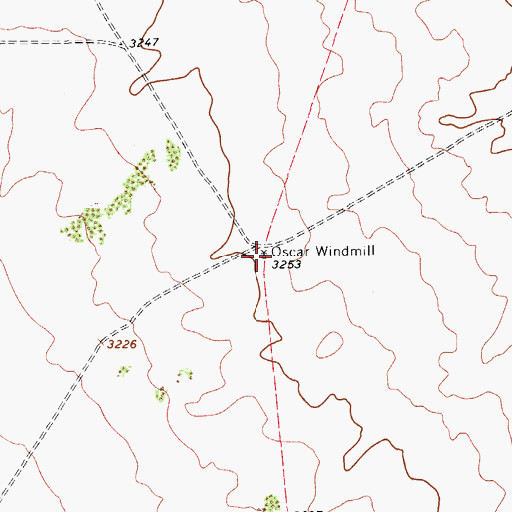 Topographic Map of Oscar Windmill, TX