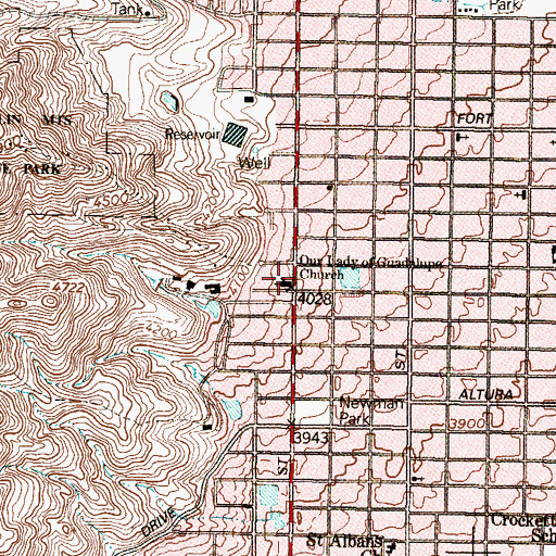 Topographic Map of Our Lady of Guadalupe Church, TX