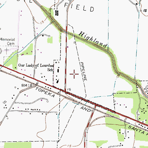 Topographic Map of Our Lady of Lourdes School, TX