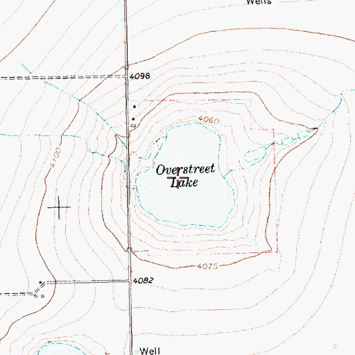 Topographic Map of Overstreet Lake, TX