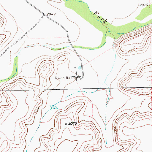 Topographic Map of Owen Ranch, TX