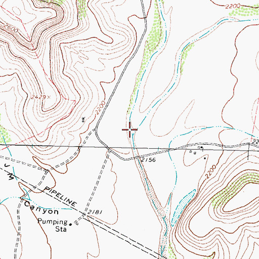 Topographic Map of Owens Creek, TX