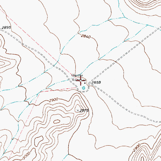 Topographic Map of Owens Ranch, TX