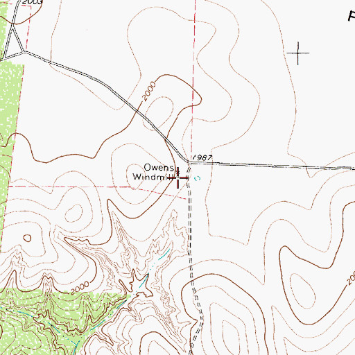 Topographic Map of Owens Windmill, TX