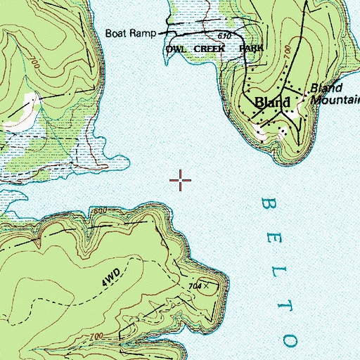 Topographic Map of Owl Creek, TX