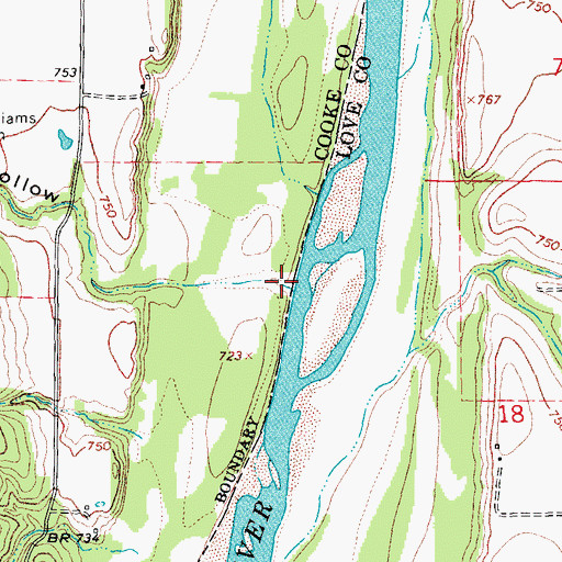 Topographic Map of Owl Hollow, TX