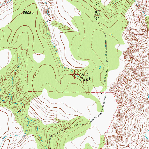 Topographic Map of Owl Tank, TX