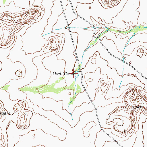 Topographic Map of Owl Tank, TX