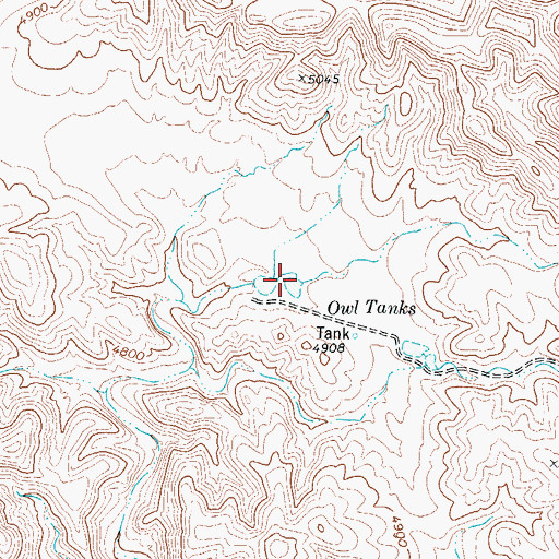 Topographic Map of Owl Tanks, TX