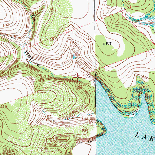 Topographic Map of Ox Hollow, TX