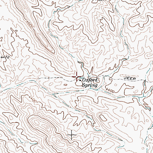 Topographic Map of Oxford Spring, TX