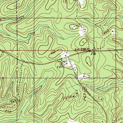Topographic Map of Temple Gate Church, AL