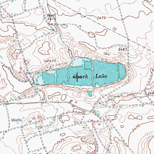 Topographic Map of Ozark Lake, TX