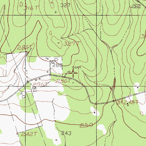 Topographic Map of Ozias Cemetery, TX