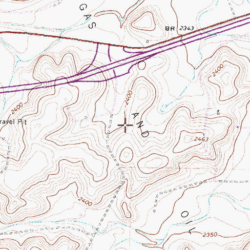 Topographic Map of Ozona Gas and Oil Field, TX