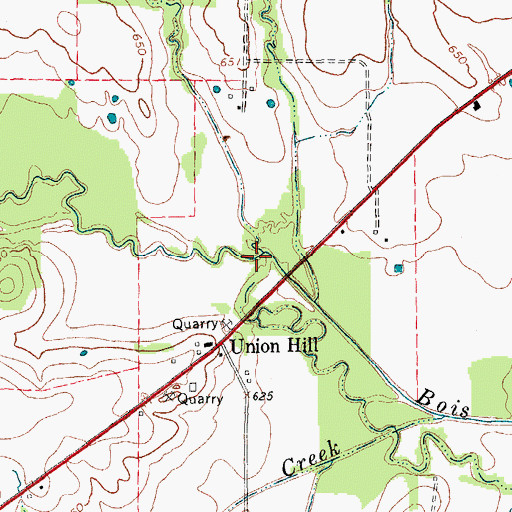 Topographic Map of Pace Creek, TX