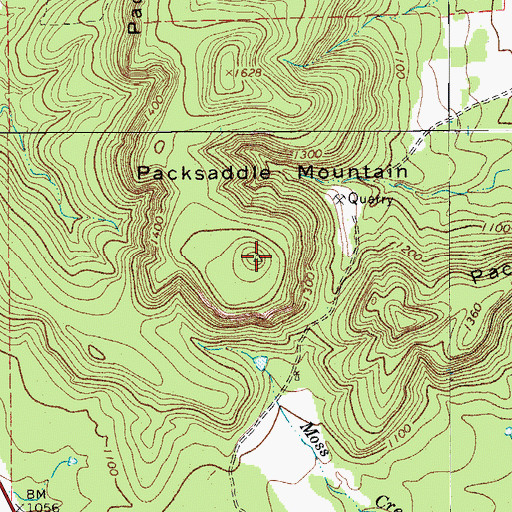 Topographic Map of Packsaddle Mountain, TX