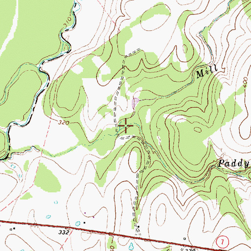 Topographic Map of Paddy Branch, TX