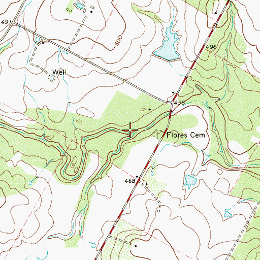 Topographic Map of Padilla Creek, TX