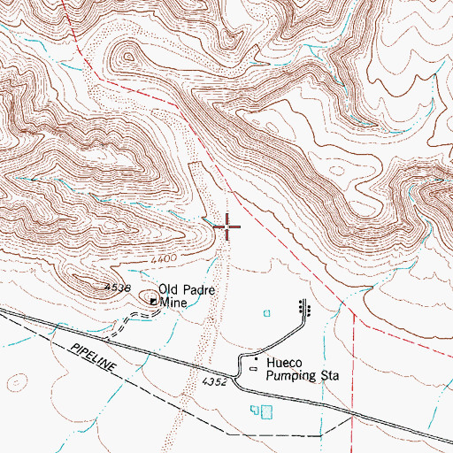 Topographic Map of Padre Canyon, TX