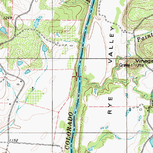 Topographic Map of Paint Creek, TX