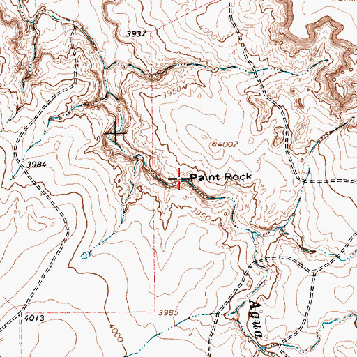 Topographic Map of Paint Rock, TX