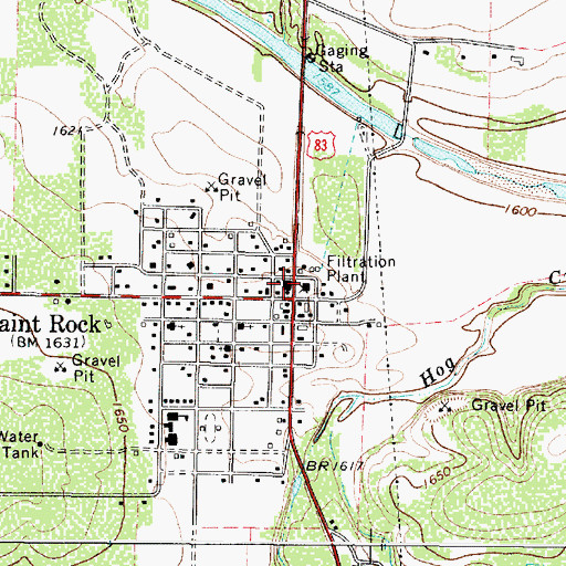 Topographic Map of Paint Rock, TX