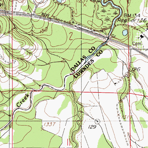 Topographic Map of Valley Creek, AL
