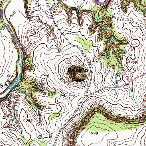 Topographic Map of Paisano Peak, TX