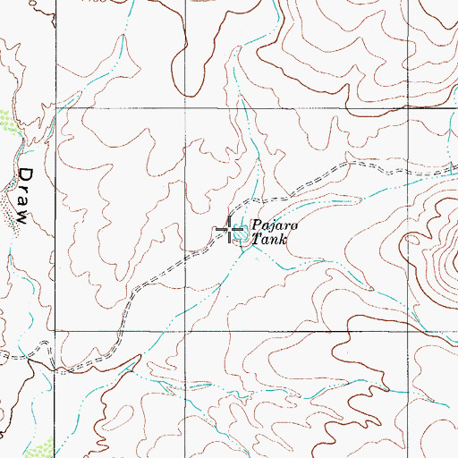 Topographic Map of Pajard Tank, TX