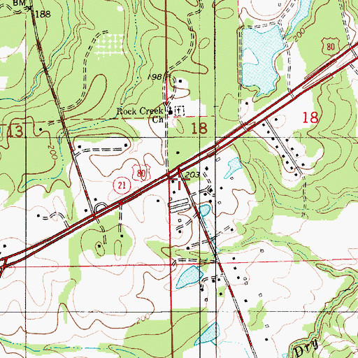 Topographic Map of Varners Store (historical), AL