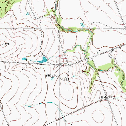 Topographic Map of Palacky School, TX