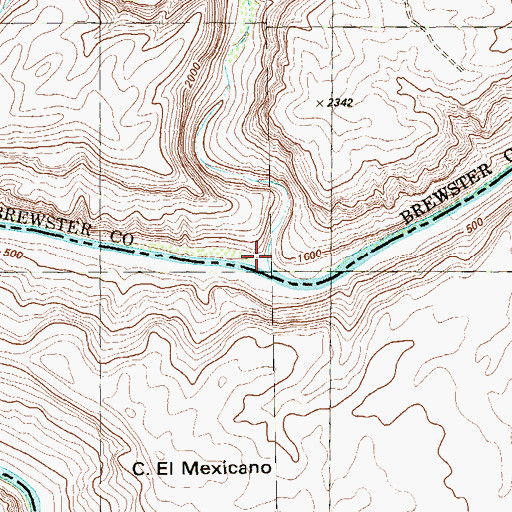 Topographic Map of Palmas Canyon, TX
