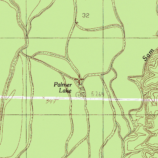 Topographic Map of Palmer Lake, TX