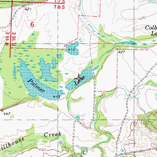 Topographic Map of Palmer Lake, TX