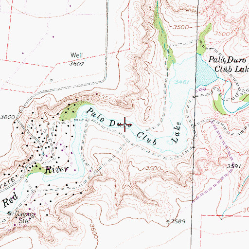 Topographic Map of Palo Duro Club Lake, TX