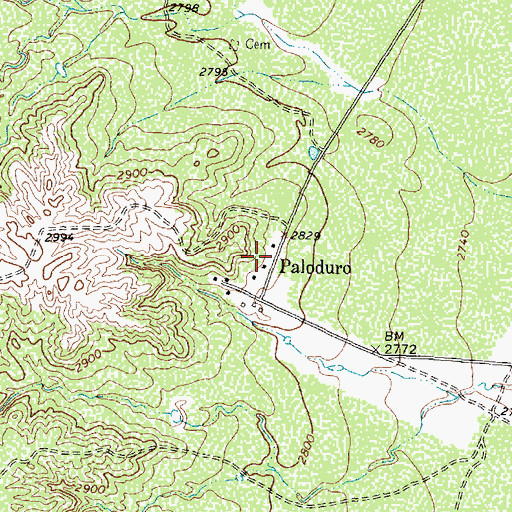 Topographic Map of Paloduro, TX