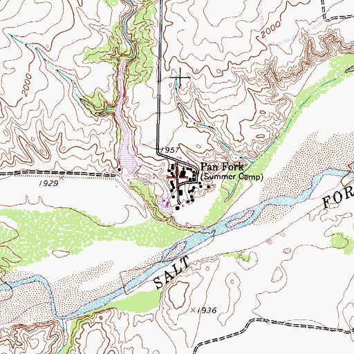 Topographic Map of Pan Fork, TX