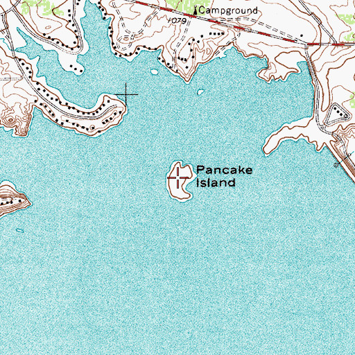 Topographic Map of Pancake Island, TX