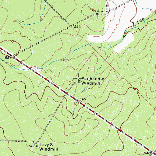 Topographic Map of Panhandle Windmill, TX