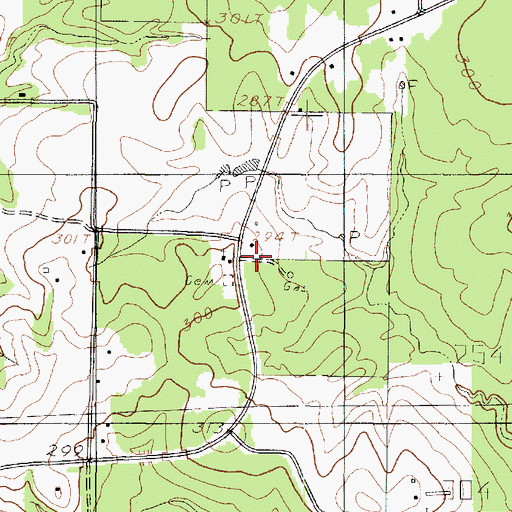 Topographic Map of Panola Church, TX
