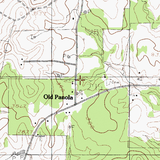 Topographic Map of Panola Mission, TX