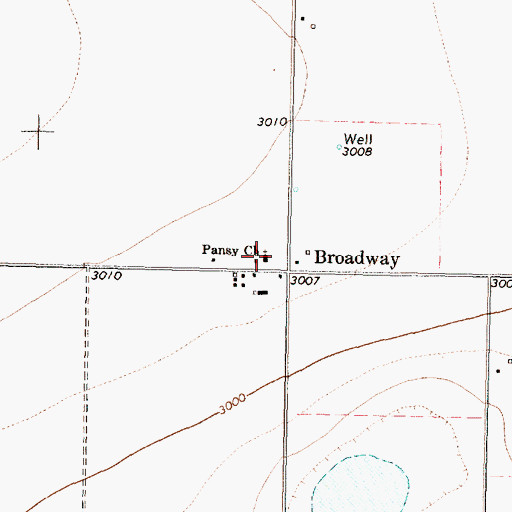 Topographic Map of Pansy Church, TX